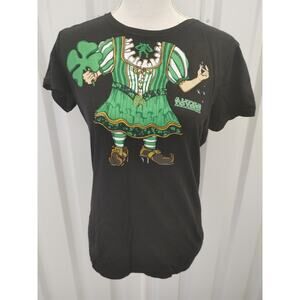 St. Patricks Womens T-shirt Crew Neck Costume Leprechaun l Medium 8-10